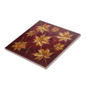 Carreau Feuilles de Érable Dorées Peinture d'Automne (Côté)