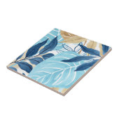 Carreau Feuilles de la Jungle Bleue (Côté)