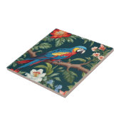 Carreau Feuilles de la jungle tropicale des perroquets col (Côté)