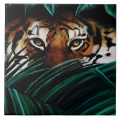 Carreau Feuilles de la jungle verte de Tiger (Devant)