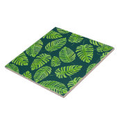 Carreau Feuilles de Monstera, motif d'aquarelle tropicale (Côté)