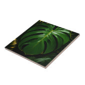 Carreau Feuilles de Monstera Or Jungle Glamour (Côté)