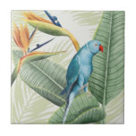 Carreau Feuilles De Palme Avec Oiseau Bleu<br><div class="desc">Feuilles De Palmiers Avec Oiseau Bleu Artiste : Grace Popp</div>
