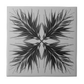 Carreau Feuilles de plumes texturées translucides noires e (Devant)