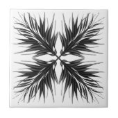 Carreau Feuilles de plumes texturées translucides noires e (Devant)