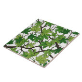 Carreau Feuilles d'érable sur fond blanc (Côté)