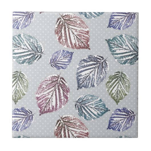 Carreau Feuilles d'open work sur un arrière - plan gris cl (Devant)