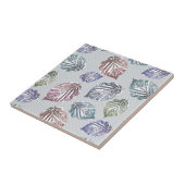 Carreau Feuilles d'open work sur un arrière - plan gris cl (Côté)