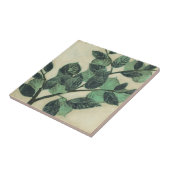 Carreau Feuilles et succursales sur Arrière - plan de crèm (Côté)