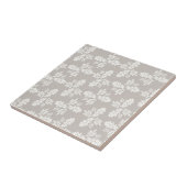 Carreau Feuilles gris blanc Vintage ligne Motif feuille (Côté)