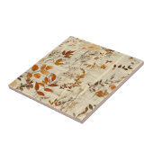 Carreau Feuilles Rustiques Brun Doré - Texture Automnale V (Côté)
