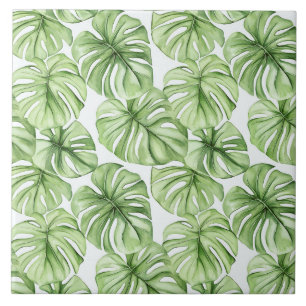 Carreau Feuilles Tropical Green Palm
