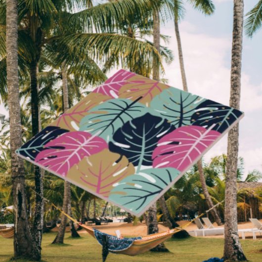 Carreau Feuilles Tropical Palm en rose et bleu | Décorativ