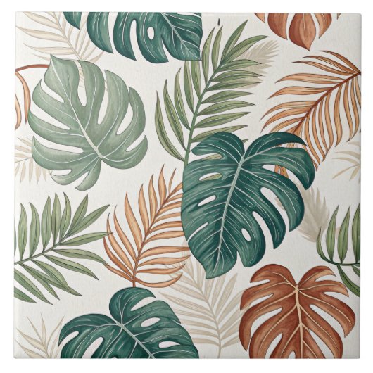Carreau Feuilles Tropicales Bohème (Devant)