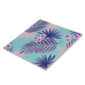 Carreau Feuilles tropicaux et fleurs 2 (Côté)