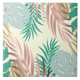 Carreau Feuilles tropicaux mignons