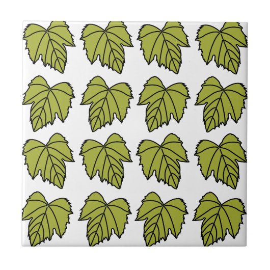 Carreau Feuilles Vertes de Vigne de Raisin (Devant)