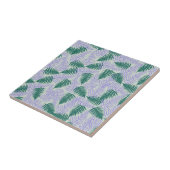 Carreau Feuilles verts pourpre rétro les années 70 Fleur (Côté)