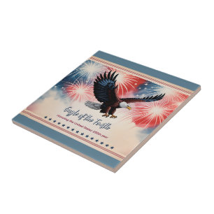 Carreau Feux d'artifice aigle patriotique 1776–2026 US Sou