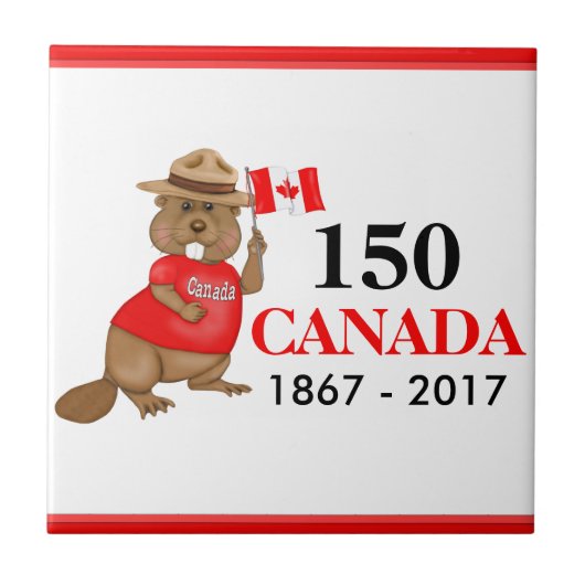 Carreau Fière fête canadienne du castor 150 (Devant)