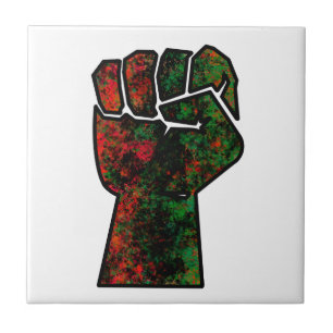 Carreau fierté noire drapeau rouge vert poing panafricain