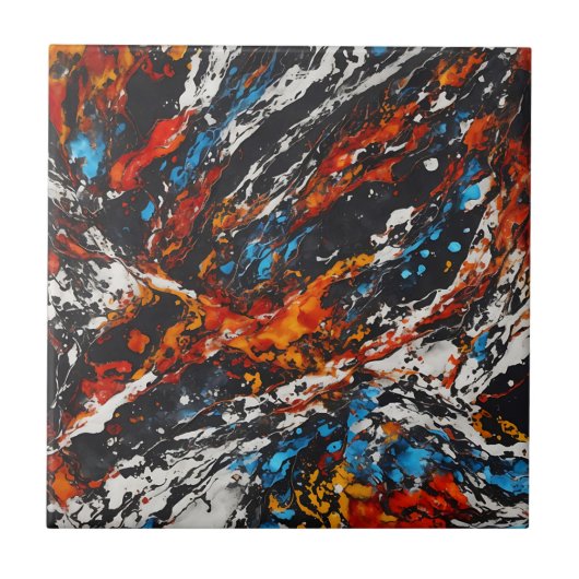 Carreau Fiery Abstrait en gras (Devant)