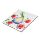 Carreau Fig d'aquarelle fraîche avec blanc doux (Côté)