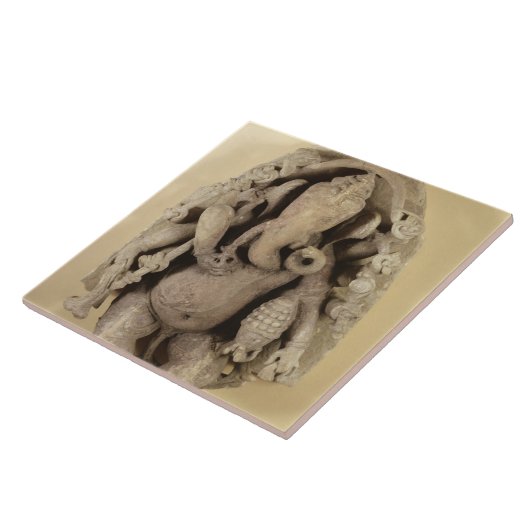 Carreau Figure de Ganapati, dynastie de Chandella (grès) (Côté)