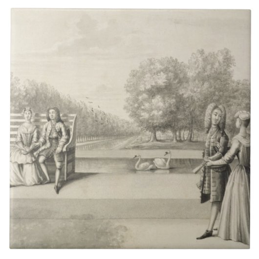 Carreau Figures sur la banque de la longue eau, Hampton (Devant)