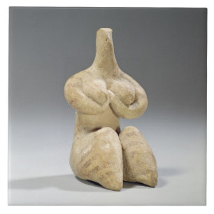 Carreau Figurine femelle dans le style de Halaf, c.4500