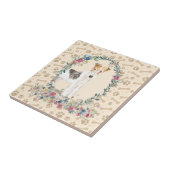 Carreau Fil Haired Fox Terrier Chien Empreinte de patte Fl (Côté)