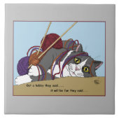 Carreau Fil Tricot drôle Chat (Devant)