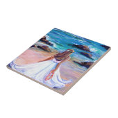 Carreau Fille à la plage Hawaii Carrelage en céramique (Côté)