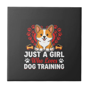 Carreau Fille aime le dressage de corgi