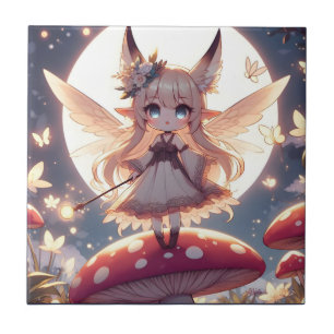 Carreau Fille Anime Pixie Hippie Lune Fée