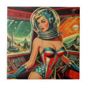 Carreau Fille astronaute rétro (Devant)