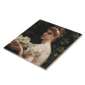 Carreau Fille aux fleurs de pois (par Edward Poynter) (Côté)