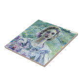 Carreau Fille aux fleurs violettes (par Robert Reid) (Côté)