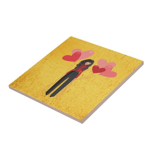 Carreau Fille avec ballons géant (Côté)