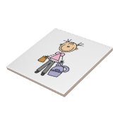Carreau Fille avec cartable (Côté)