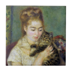 Carreau Fille avec chat de Renoir