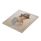 Carreau Fille avec des petits canards (Côté)