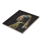 Carreau Fille Avec Une Fraise Élevant Beau Art Spoof (Côté)