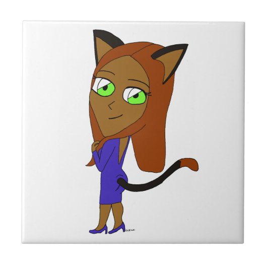 Carreau fille chat chibi (Devant)