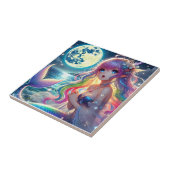 Carreau Fille d'anime chantant clair de lune pixie mermaid (Côté)