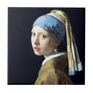 Carreau Fille de Johannes Vermeer avec une boucle