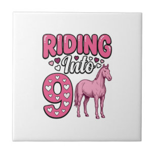 Carreau Fille de la Fête du 9 Cheval à Cheval Vintage Chem