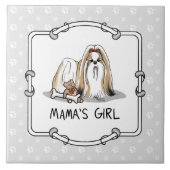 Carreau Fille de maman Chih Tzu (blanc tan) Chien Maman mi (Devant)