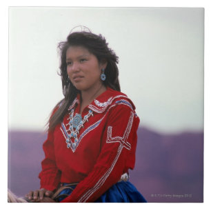 Carreau Fille de Navajo à cheval