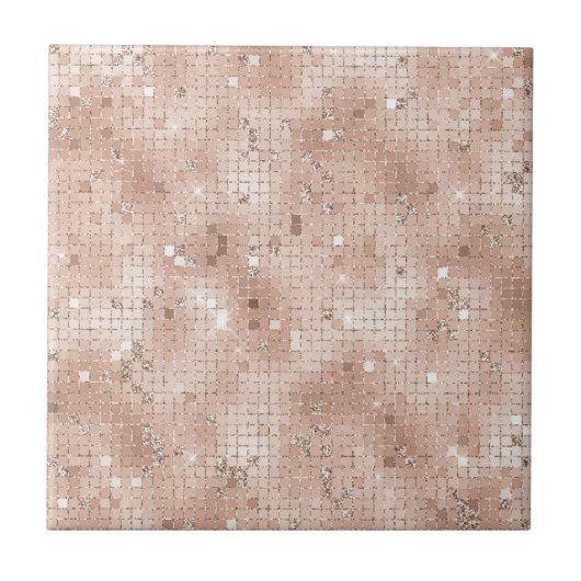 Carreau Fille Dusty Rose Motif rose Glam Bling Chic (Devant)